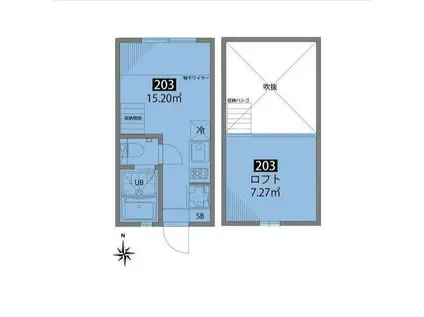 グランエッグス東中野S(ワンルーム/2階)の間取り写真