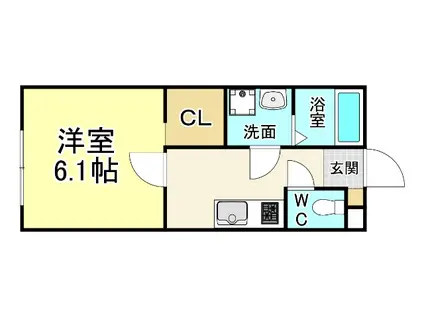 GOLD SHIP(1K/2階)の間取り写真