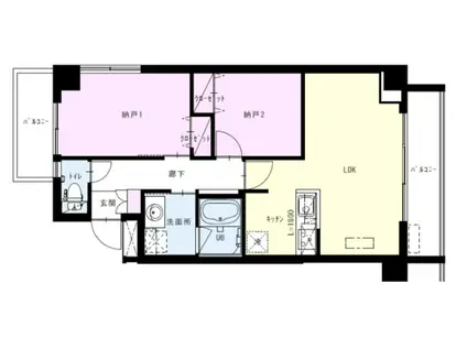 メゾンワイ(2LDK/4階)の間取り写真