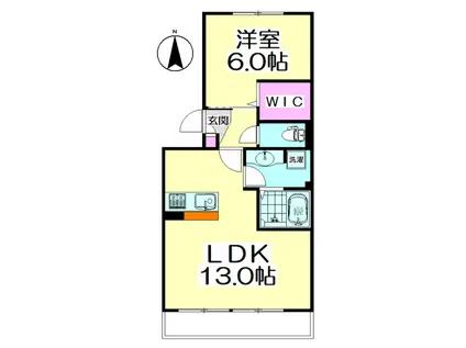 シトロンフレアII(1LDK/3階)の間取り写真
