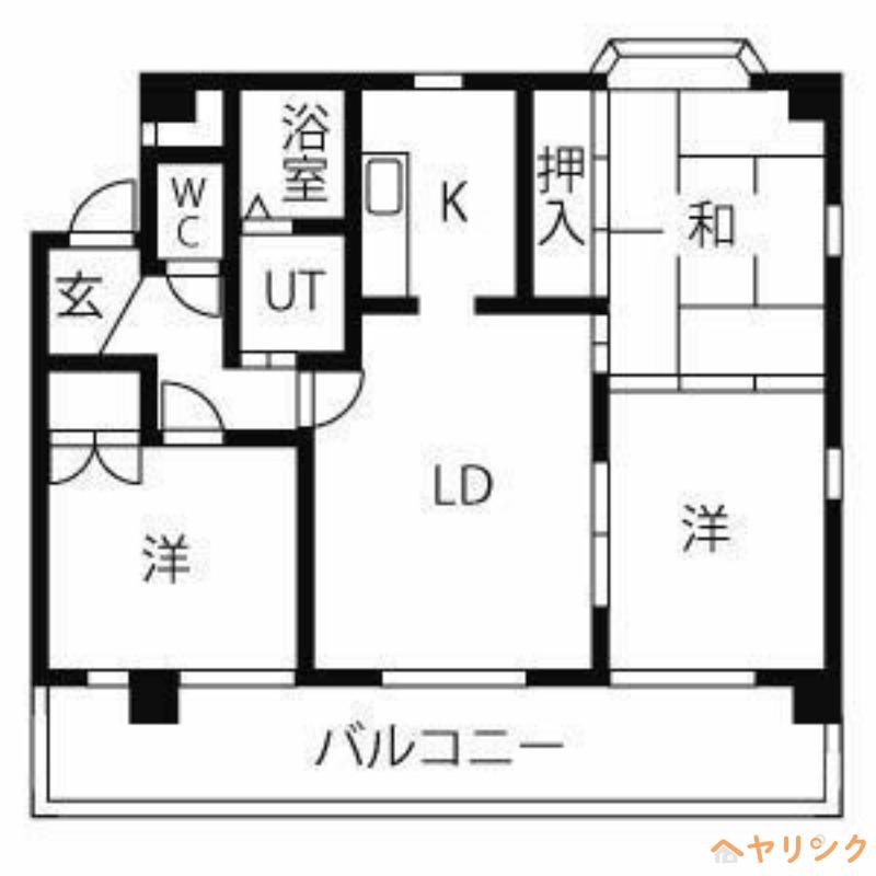 サンライズ極楽(3LDK/3階)の間取り写真