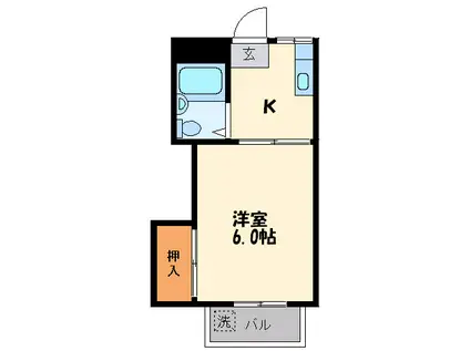 アーバン筥松(1K/2階)の間取り写真
