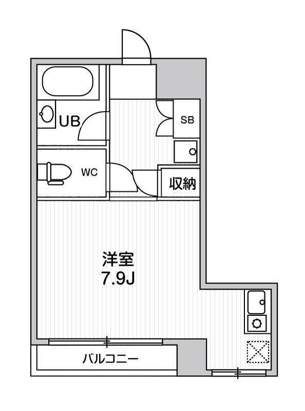 コスモリード人形町(ワンルーム/6階)の間取り写真