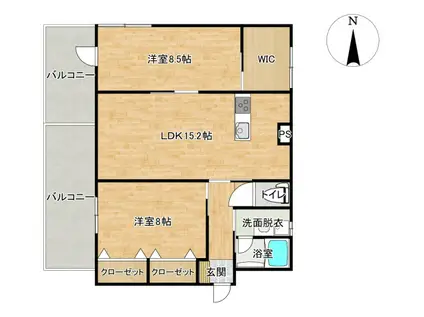 サンステージ木場田(2LDK/6階)の間取り写真
