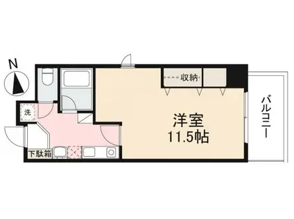 ドエール中央町(1K/3階)の間取り写真