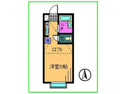 ミヤハウス3号棟(ワンルーム/2階)の間取り写真