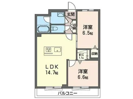 ロワイヤル フレーズ(2LDK/1階)の間取り写真