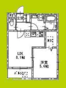 センショウトラスト(1LDK/1階)の間取り写真