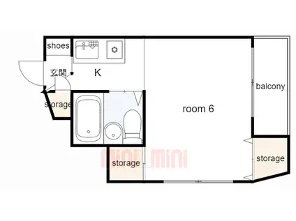 第2広本ハイツ(ワンルーム/5階)の間取り写真