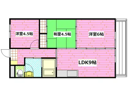 神田駅前ビル(3LDK/3階)の間取り写真