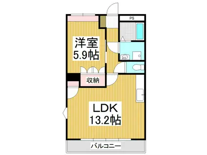 ペアガーデン(1LDK/2階)の間取り写真
