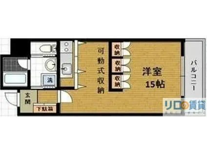 ベリーモンテ新大阪(1K/3階)の間取り写真