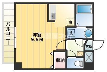 GLARE(ワンルーム/1階)の間取り写真