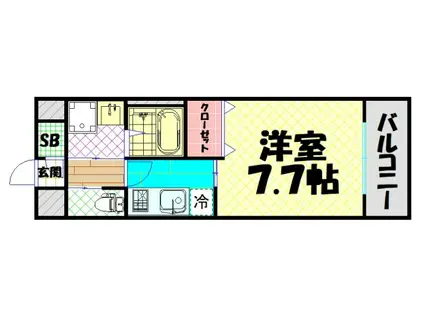 フレンシアノイエ難波南(1K/10階)の間取り写真