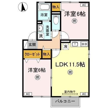 セジュール八島(2LDK/2階)の間取り写真