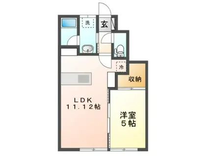 FLORAISON A・B(1LDK/1階)の間取り写真