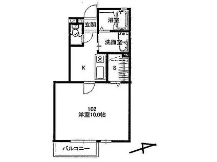 メゾンアイ(1K/1階)の間取り写真