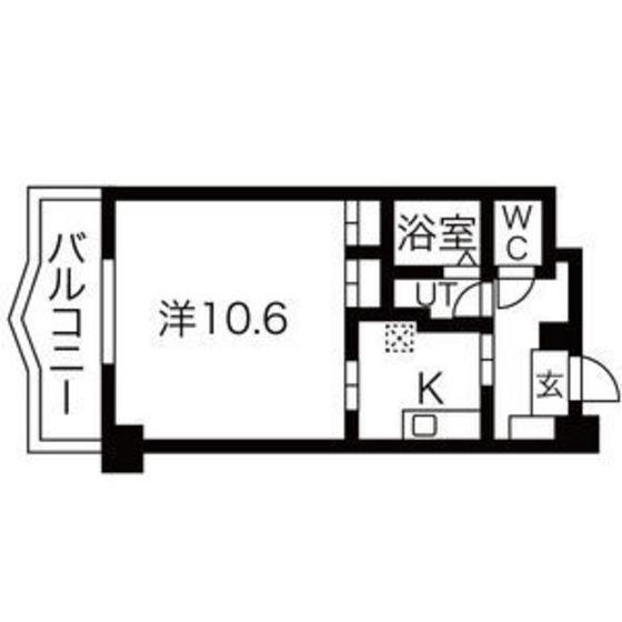 ディアメゾン十日市(1K/10階)の間取り写真
