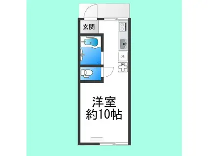 南島ハイツ(ワンルーム/2階)の間取り写真