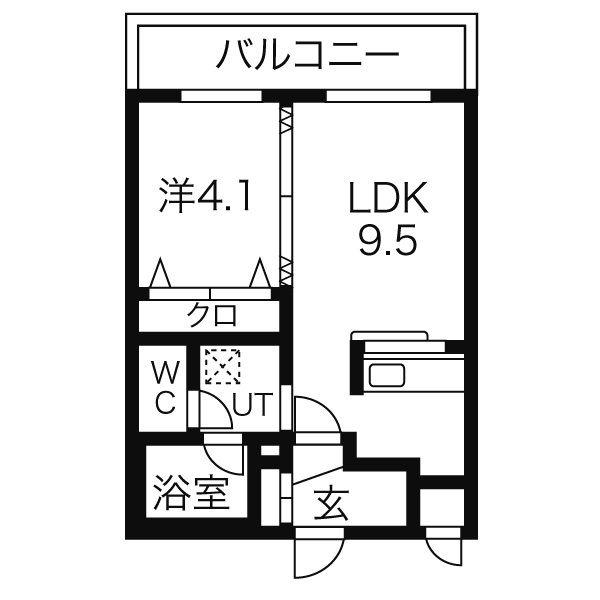 MAHALO OHASHI HOKUDAI (1LDK/4階)の間取り写真