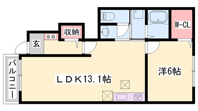 フリーデ・K(1LDK/1階)の間取り写真