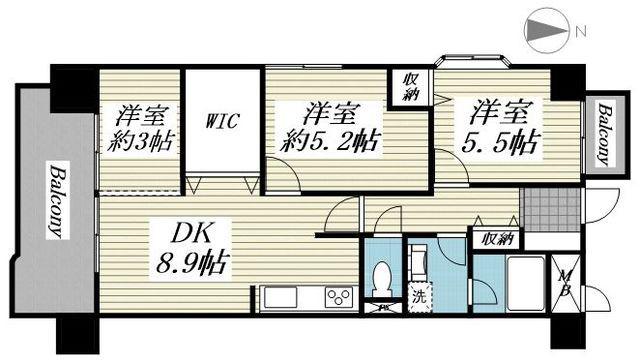 ロイヤルパレス泉中央(3SDK/1階)の間取り写真