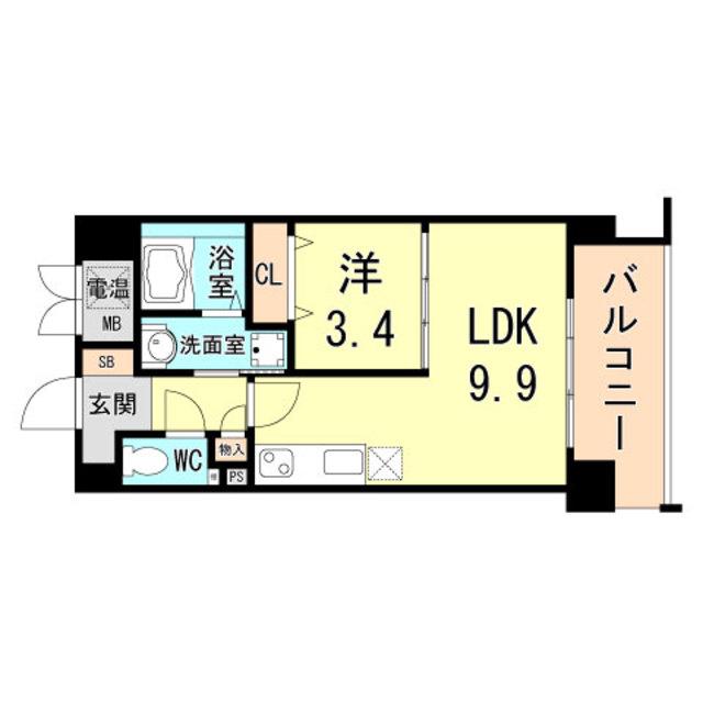 フジーディア・ミュ・リッヒ(1LDK/7階)の間取り写真