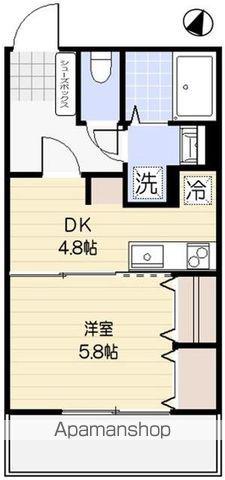 グリーンコート一の坂(1K/3階)の間取り写真
