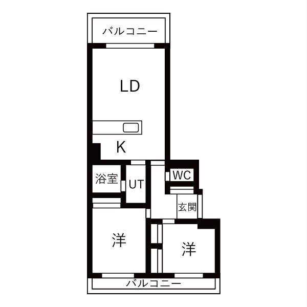 カーサ・エルモーサ(2LDK/8階)の間取り写真
