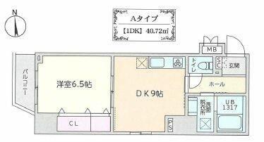ケイブ湯島(1DK/8階)の間取り写真