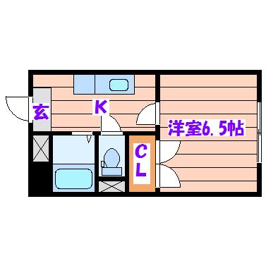 リーベンス黒松(1K/2階)の間取り写真