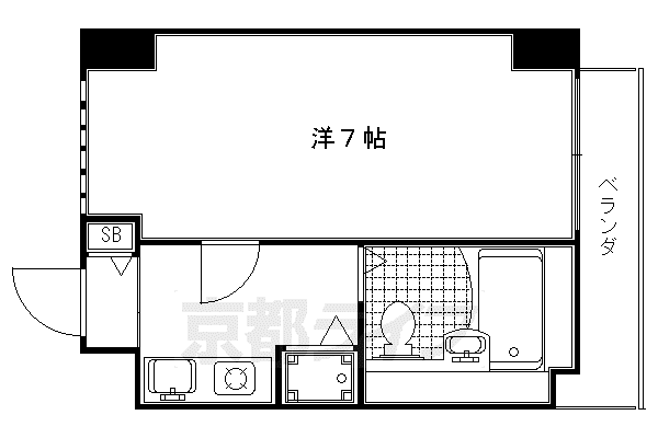 ジョイテル西院(1K/3階)の間取り写真