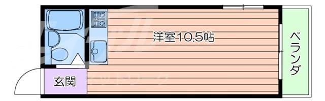 ハイツテラウラ(ワンルーム/3階)の間取り写真