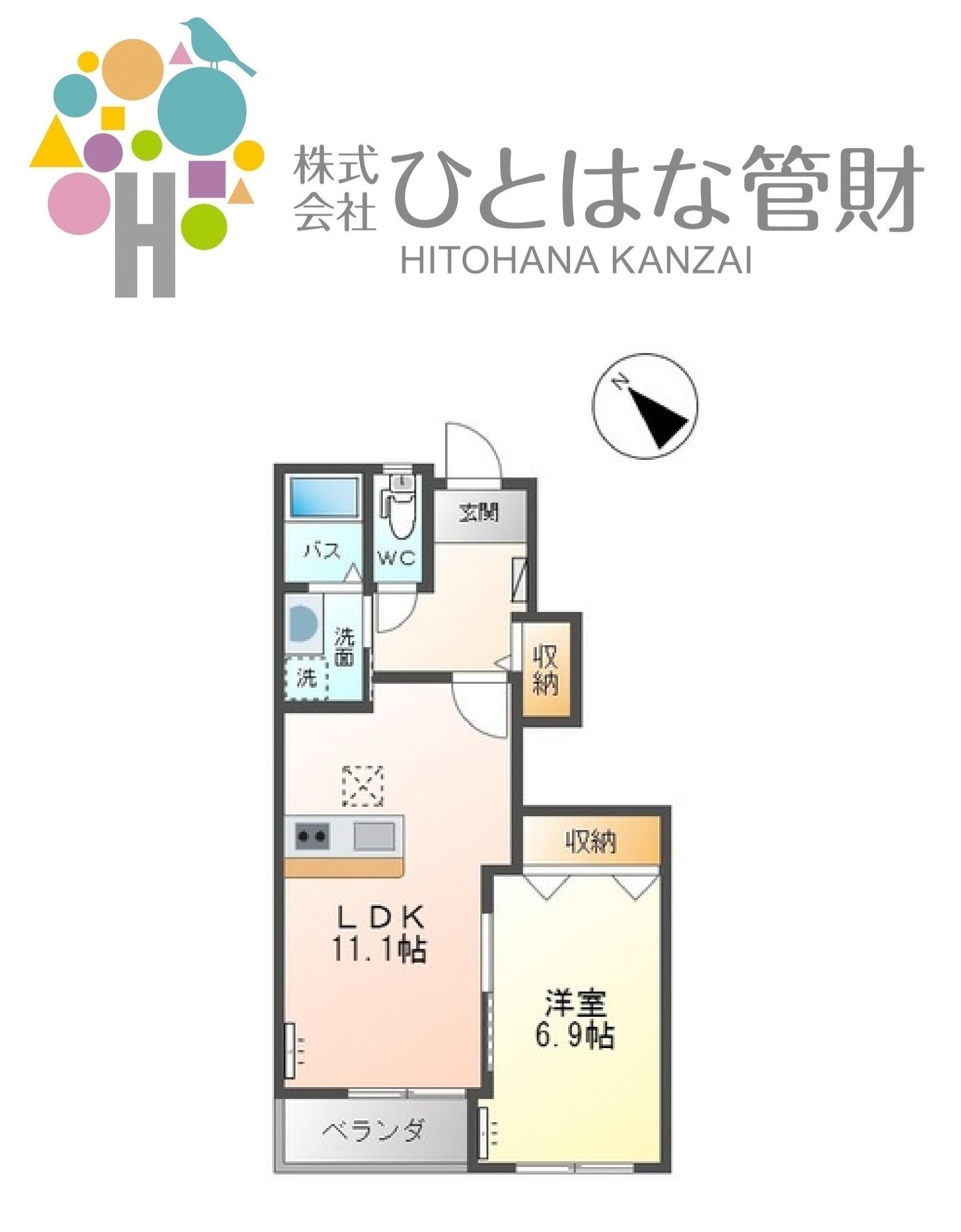 ラ・カンパニュラII(1LDK/1階)の間取り写真