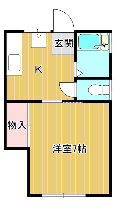 コーポ天明(1K/2階)の間取り写真
