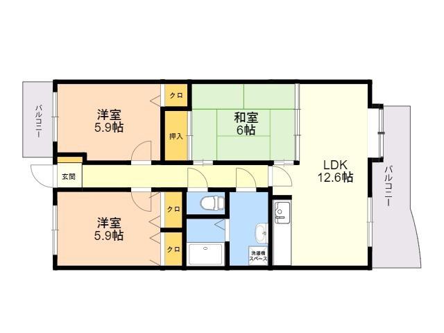 プレミール石丸(3LDK/3階)の間取り写真