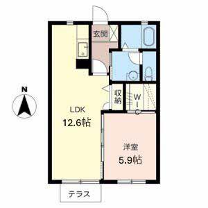 ルイ シャトー(1LDK/1階)の間取り写真