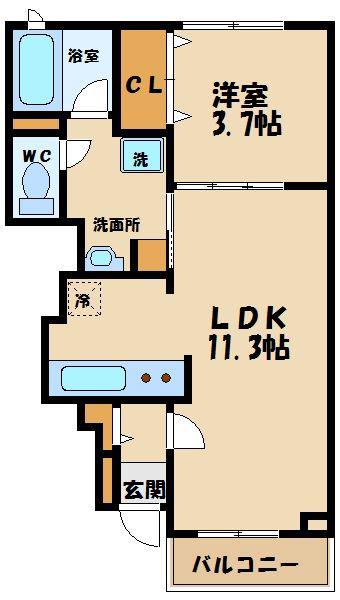 グランデ ニケ Ⅱ(1LDK/1階)の間取り写真