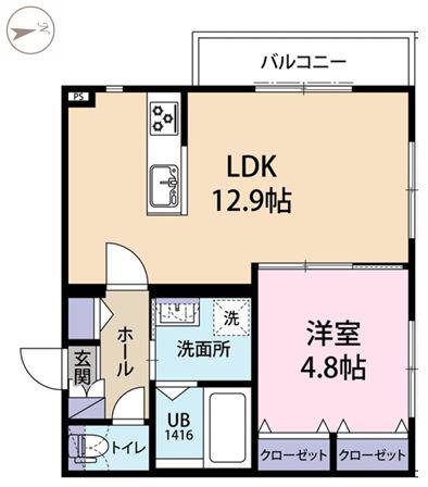 リッツ・フタバ(1LDK/3階)の間取り写真