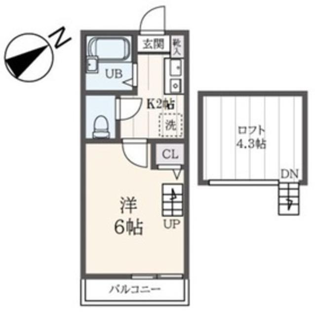 THE UPPER HOUSE(1K/1階)の間取り写真