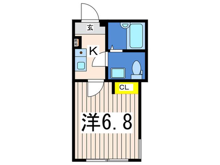 アークみらい横浜(1K/2階)の間取り写真