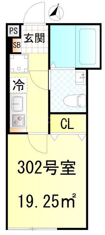 CFジオーレ北綾瀬テラス(1K/3階)の間取り写真