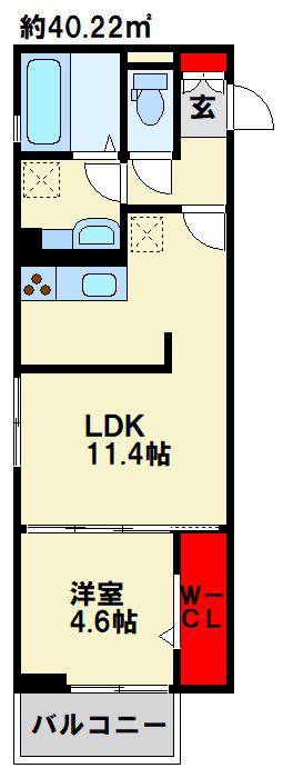 RECIENTE サウス(1LDK/1階)の間取り写真