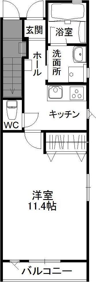 ヒルズレジデンシャルN14(1K/1階)の間取り写真