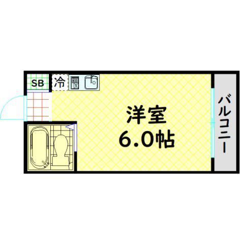 ラパンジール大国4(ワンルーム/6階)の間取り写真