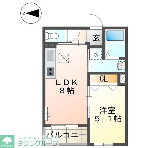 アウローラ本郷町(1LDK/2階)の間取り写真