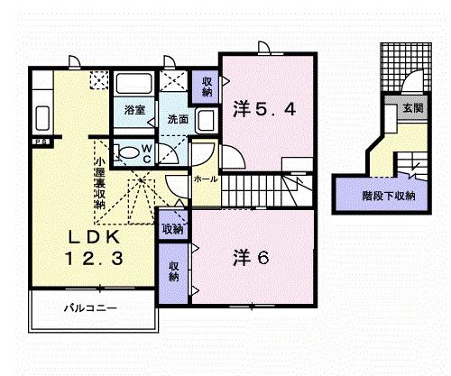 コンフォールY・T II(2LDK/2階)の間取り写真