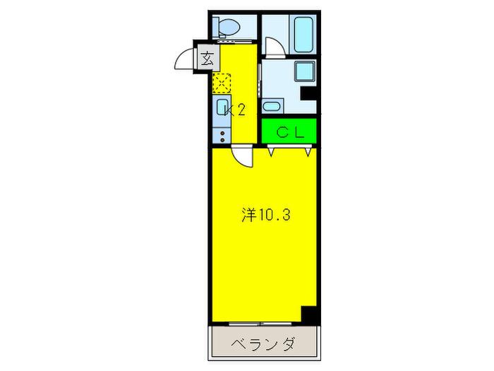 レクラン岸里東(1K/3階)の間取り写真