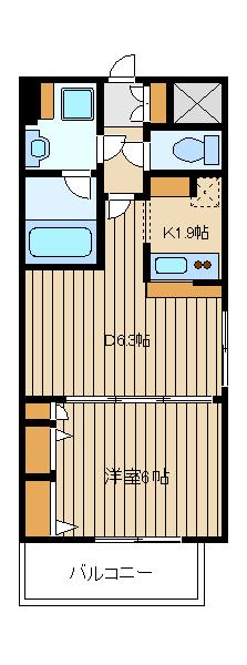 アイコート赤塚(1DK/1階)の間取り写真