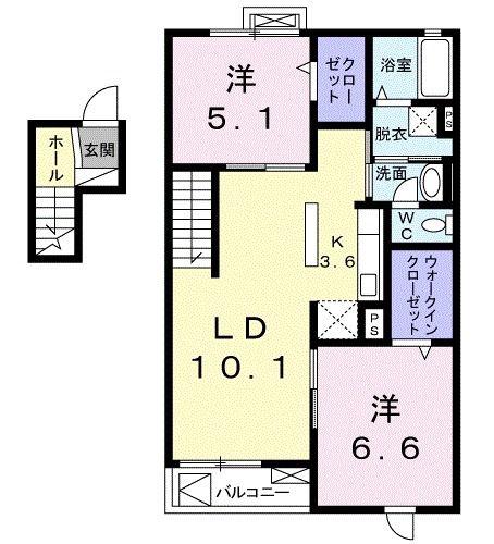 カサ エスペランサ(2LDK/4階)の間取り写真